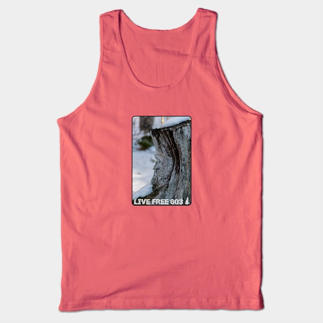 Live Free 603 - Old Man of the Mountain Tank Top by MagpieMoonUSA